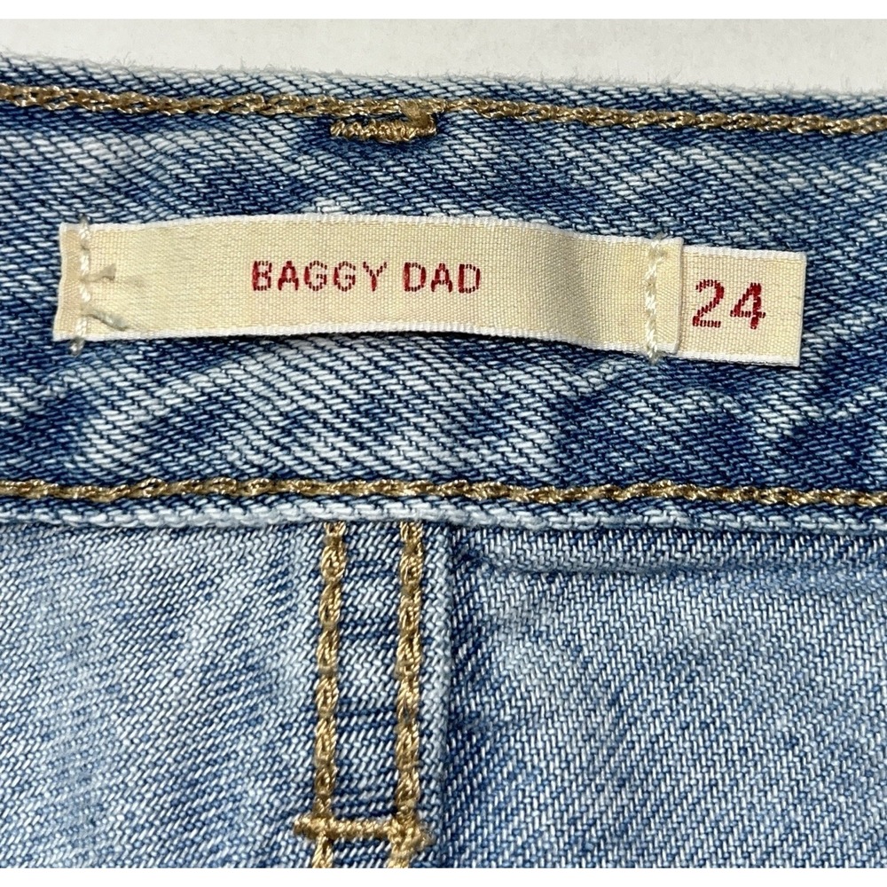 Levis Premium Jeans Womens 24x30 Blue Baggy Dad Fit Wide Leg Skater Distressed - Picture 7 of 8